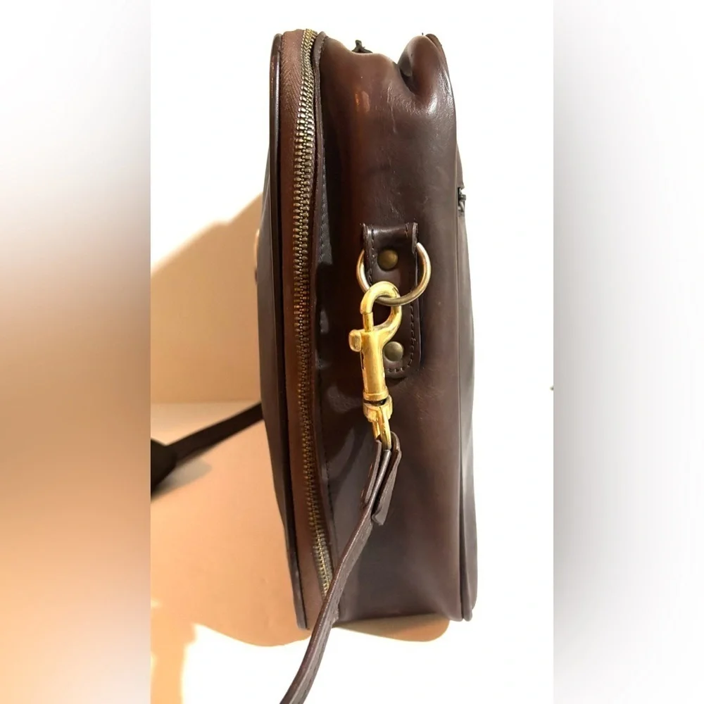 Vintage unisex briefcase, travel work weekend Brown Leather Bag
